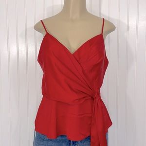 Anthropologie ASTR the Label Red Tina Tie-Waist Satin Cami Medium NWT